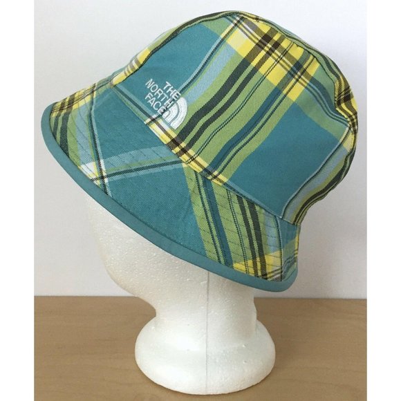 THE NORTH FACE Girls Reversible Teal Plaid Hat - Picture 2 of 8